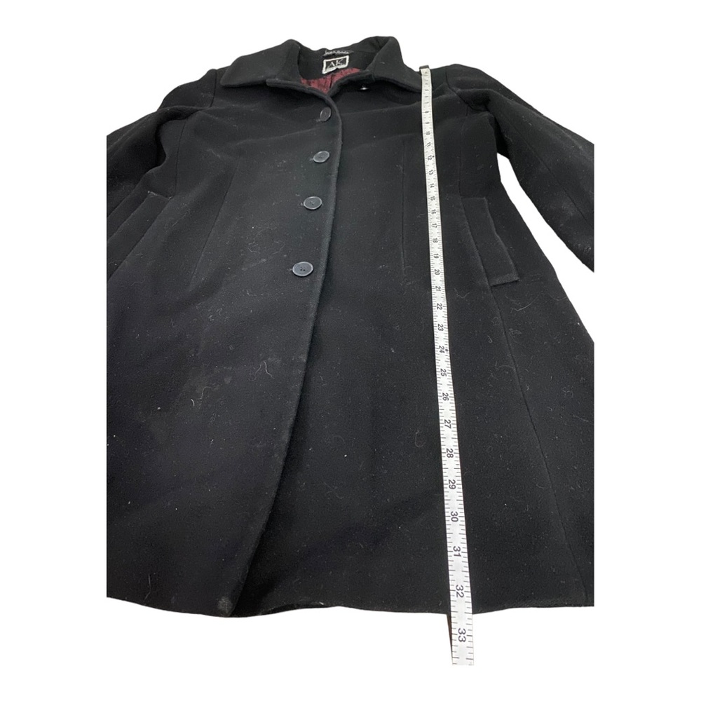 Anne Klein Black Single Breasted Wool Coat 12P - Picture 5 of 12